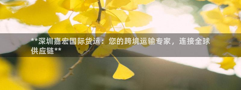 尊龙凯时泰安：**深圳嘉宏国际货运：您的跨境运输专家，连